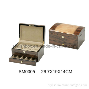 Elegant Glossy Lacquered Wooden Jewelry Box (SM0005)